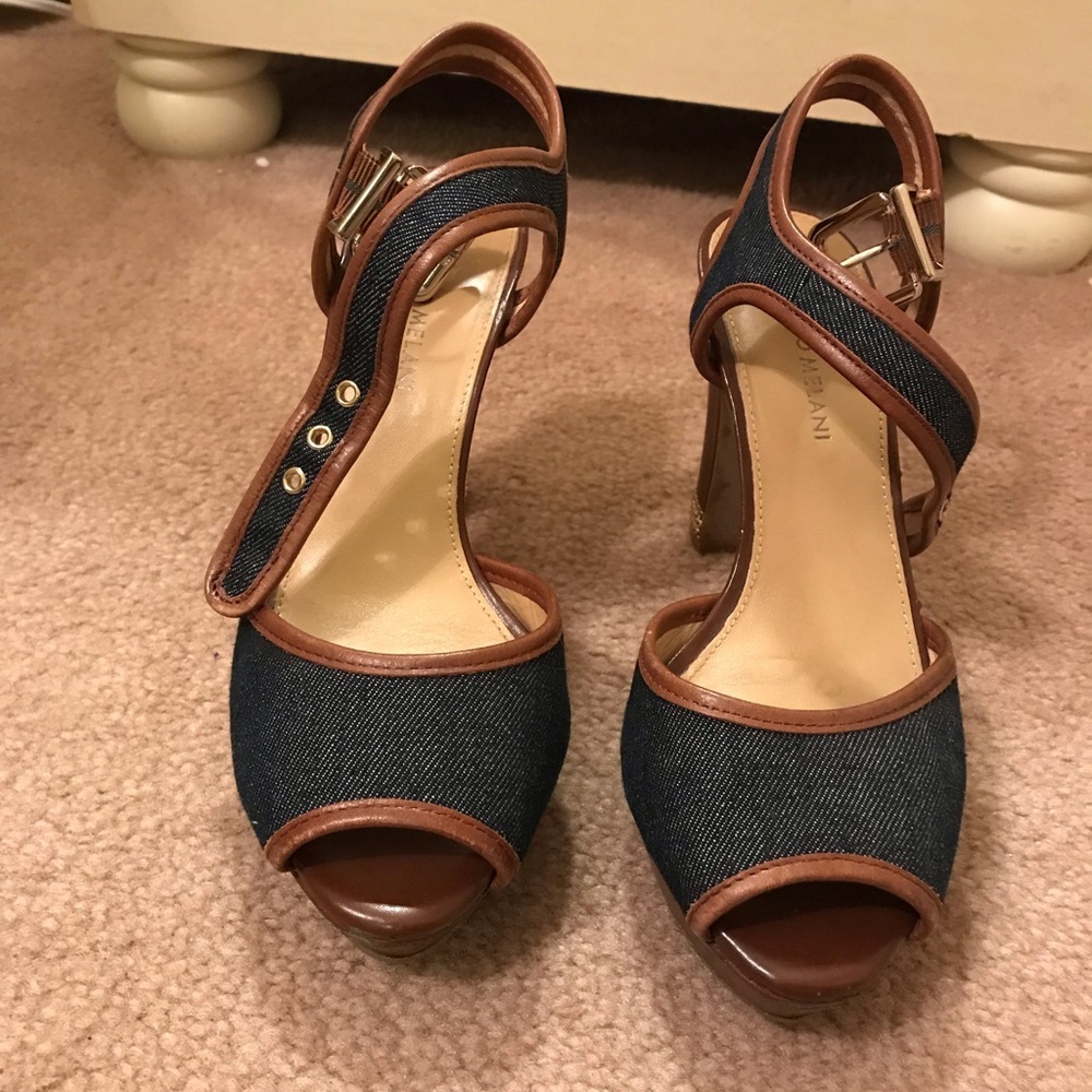 Antonio Melani blue and brown heels